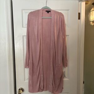NWT INC International Concepts pink long-sleeve duster cardigan sweater